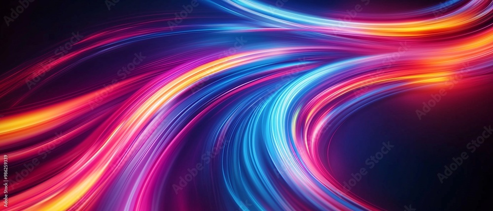 abstract glow blue and purple curved light lines background Stock Photo ...