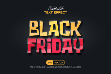 Poster - Black Friday Text Effect 3D Shiny Style. Editable Text Effect.