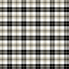 Wall Mural - plaid with twill weave repeat pattern in black brown and white.gingham seamless pattern with stripes