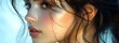 © Maryna - Silhouette of serenity. Face of a young beautiful girl with well-groomed skin. Copy space.