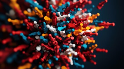 Poster - A dynamic display of colorful, vibrant, and diverse shapes, creating an explosive abstract art piece that captures the viewer's attention with its complexity and energy.