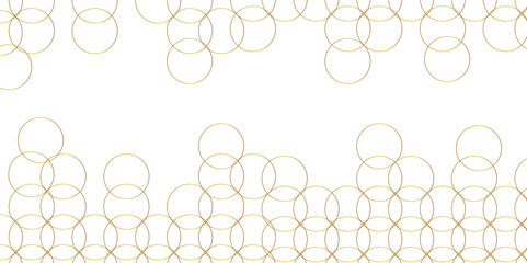 Poster - Abstract background golden circle stock line background. abstract artistic of geometric background Gold circles abstract seamless vector pattern. Minimal style white website banner, decoration Vector.
