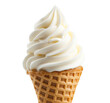 © Kiangdeb - Vanilla soft serve ice cream in a crispy waffle cone on transparent background.