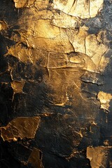 Canvas Print - Gold & black abstract texture