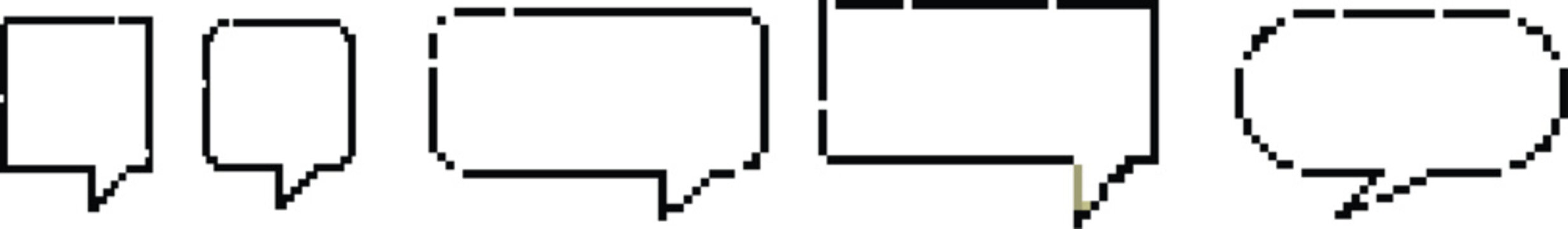 Empty speech bubble pixel art set. vector eps10