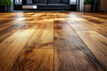 Wall Mural - wood floor texture background with selective focus.