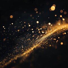 Wall Mural - Golden glitter on black