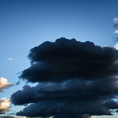 Wall Mural - big black clouds in blue sky