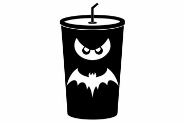 Sticker - Halloween Black and White Vampire Tumbler Wrap - Spooky Silhouette Design.