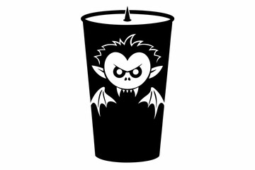 Wall Mural - Halloween Black and White Vampire Tumbler Wrap - Spooky Silhouette Design.