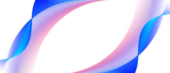 Poster - blue gradient wave curve shape design transparent background