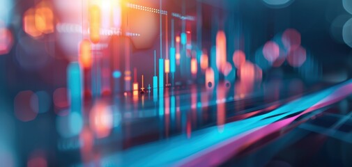 Aufkleber - Abstract digital background featuring vibrant data visualization with blurred lines and glowing elements, perfect for tech themes.
