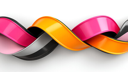 Aufkleber - Colorful abstract ribbon design intertwining with vibrant shades, showcasing creativity and modern aesthetics