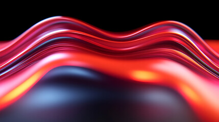 Aufkleber - Colorful wavy lines create a dynamic visual effect on a dark background in an artistic composition