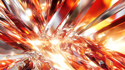 Aufkleber - Abstract image depicting radiant crystal formations under bright light with an explosion of color and reflective surfaces