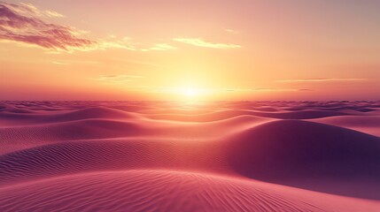 Pink Sunset Desert Landscape