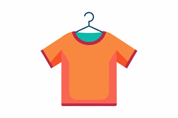 Wall Mural - Tshirt icon on the hanger dress vector icon