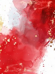 Wall Mural - Red & gold abstract art