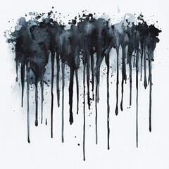 Canvas Print - Abstract black ink drips