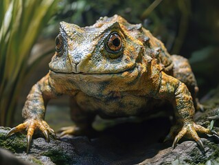 Poster - Close-Up Portrait of a Frog in a Lush Forest