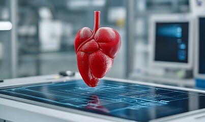 Poster - 3D Printed Organs for Medical Transplant, Innovative technology showcasing lifelike organ models for transplantation and surgical training purposes