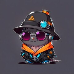 Sticker - Cute Character in Stylish Gear