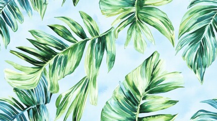 Wall Mural - Coconut tree leaf abstract background repetitive pattern seamless