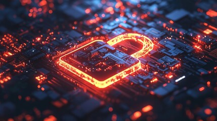 Poster - A glowing padlock icon on a virtual interface, representing personal information security and secure identity verification systems.