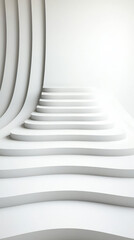 Canvas Print - Abstract white staircase in a modern setting.