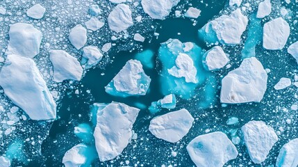 Wall Mural - an aerial view of an iceberg floating in the water, showcasing its massive size and intricate detail