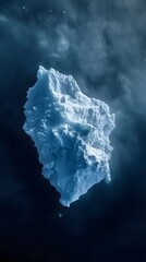 Wall Mural - an aerial view of an iceberg floating in the water, showcasing its massive size and intricate detail