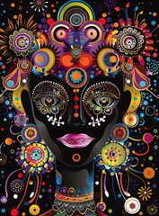 Sticker - Abstract Colorful Woman Illustration