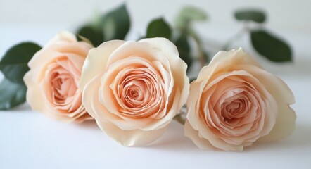 Soft pink roses arranged elegantly with delicate petals on a subtle background