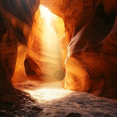 Poster - Sunlight Streaming Through Canyon Walls