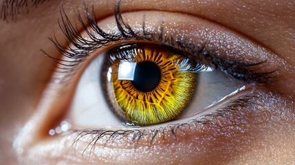 Poster - Intricate Eye Iris Textures, a close-up exploration of vibrant colors, patterns, and the mesmerizing details found in the human eye.