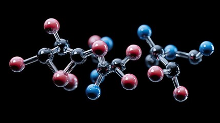Poster - A molecular model with chemical bonds highlighted, representing complex organic chemistry structures.