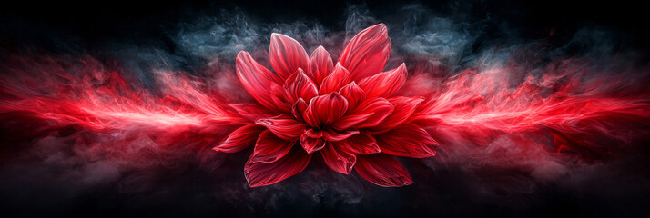 Poster - Red flower in smoky background