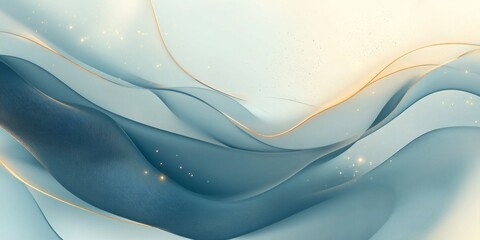 Wall Mural - an abstract wave design featuring soft blue hues. the flowing shapes create a sense of calm and tran
