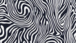 © Thiago - Abstract black and white wave squiggle doodle fingerprint style maze pattern background banner. Optical Illusion. Illustration