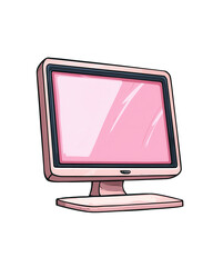 Poster - pink computer monitor in a stylish design