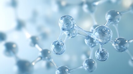 Poster - Close-up of a Water Molecule Model with Interconnected Spheres