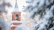 © capuchino009 - Winter Bell Tower with Snowy Background