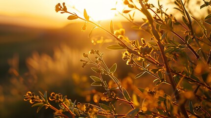 Canvas Print - Golden Hour Sunset Light Through Branches