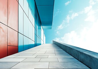 Wall Mural - Modern Building Exterior with Sky View