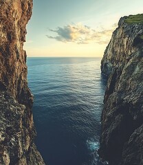 Wall Mural - Sea Cliffs at Sunset with Dramatic Sky and Ocean