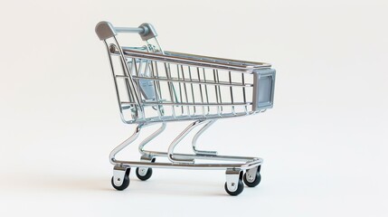 A shopping cart is shown on a white background