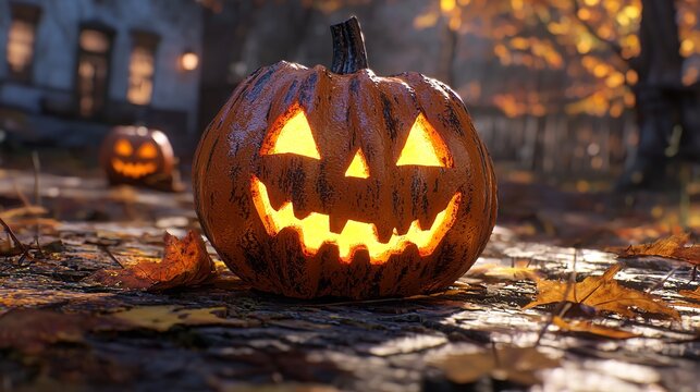 A Halloween pumpkin PNG with a cute and playful design, ideal for kids