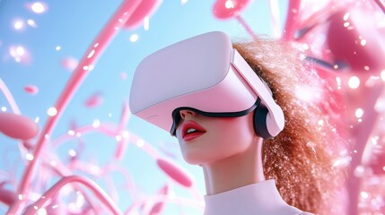 Wall Mural - A group of avatars interacting in a virtual meeting space, showcasing the social potential of the metaverse.