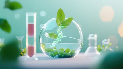 Wall Mural - A lab filled with cutting edge biotechnology equipment, depicting the environment of scientific innovation.