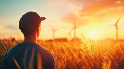 Wall Mural - A scientist monitoring a renewable energy system, highlighting the importance of technological advancements in sustainable energy.